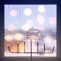 Lights on a frosted window Royalty Free Stock Photo