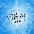 Winter cool minimalist sale label with frozen window effect