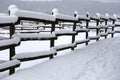 Winter corral fences as a background