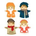 Winter Costumes Vector Set Royalty Free Stock Photo