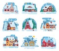 Winter Country House and Cabin Set