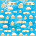 Winter country houses pattern