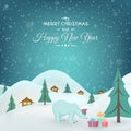 Winter countryside polar bear gifts Xmas New Year