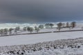 Winter countryside in snow at Tegg`s Nose Country Park, Macclesfield, UK Royalty Free Stock Photo