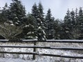 Winter countryside sprinkled with a little bit of snow. Royalty Free Stock Photo