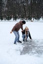 Winter couple activities. Winter Date Ideas to Cozy Up. Cold season dates for couples. Young couple in love waking Royalty Free Stock Photo