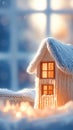 Winter coziness Knitted house, a charming abode on a blurry background