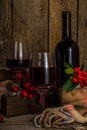 Winter cozy wine tasting background