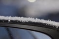 Winter. Crystals snow on the mirror. Royalty Free Stock Photo