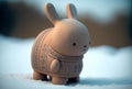 winter cute rabbit wooden toy