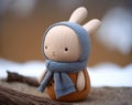 winter cute rabbit wooden toy