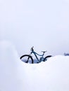 Winter cycling. Extreme riding on a mtb Royalty Free Stock Photo