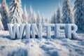 Winter 3D Editable Text Effect Template Royalty Free Stock Photo