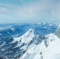 Winter Dachstein mountain massif panorama Royalty Free Stock Photo