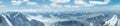 Winter Dachstein mountain massif panorama Royalty Free Stock Photo