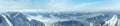 Winter Dachstein mountain massif panorama Royalty Free Stock Photo