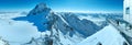 Winter Dachstein mountain massif panorama. Royalty Free Stock Photo