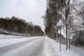 Winter. Dangerous winter road after heavy snowfall