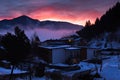 Winter dawn at Zell am See village, Austrian Alps Royalty Free Stock Photo