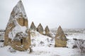 Winter day in the area surrounding Goreme. Cappadocia Royalty Free Stock Photo