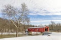 Winter Day at Cataract Covered Bridge Royalty Free Stock Photo