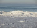 Winter day at the seashore of Riga gulf, Baltic Sea, Jurmala, Latvia