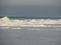 Winter day at the seashore of Riga gulf, Baltic Sea, Jurmala, Latvia Royalty Free Stock Photo