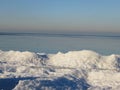 Winter day at the seashore of Riga gulf, Baltic Sea, Jurmala, Latvia Royalty Free Stock Photo