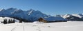 Winter day in the Swiss Alps. View from mount Hohe Wispile.