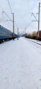 Winter day at the train station