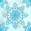 Winter decorative seamless background pattern with snowflakes.