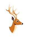 Winter deer head mascot design Royalty Free Stock Photo