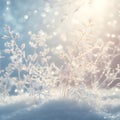 Winter Delicate Beauty with Crystal Clear Snowflakes ai generated