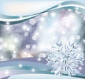 Winter diamond snowflake background