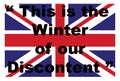 This is winter of discontent on a union flag background