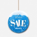 .Winter Discount Label With Rope Transparent Background