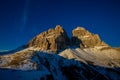 Winter in Dolomites, Alps Dolomiti sunset