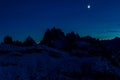 Winter in Dolomites, Alps Dolomiti sunset