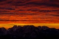 Winter in Dolomites, Alps Dolomiti sunset