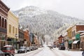Winter in Downtown Wallace Idaho Royalty Free Stock Photo