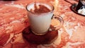 Winter drink hot salep with cinnemon powder Royalty Free Stock Photo