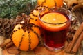 Winter drink with oranges Royalty Free Stock Photo