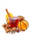 Winter drink with oranges and cloves Royalty Free Stock Photo