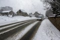 Winter driving in the countryside of North Yorkshire - England Royalty Free Stock Photo