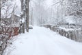 Railroad. Winter Driving in Snow. Aerial winter view. Beautiful winter covered snow town in cold snowy day. Street. Royalty Free Stock Photo