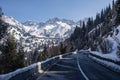 Winter Driving - Winter country road road through a mountains landscape