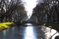 Winter in Dusseldorf - Frozen Ditch Koenigsallee Royalty Free Stock Photo