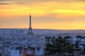 Winter Eiffel skyline Royalty Free Stock Photo