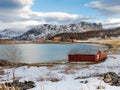 Winter in Elgsnes in Harstad county, Norway Royalty Free Stock Photo