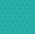 Winter emerald green hexagonal snowflakes pattern Royalty Free Stock Photo